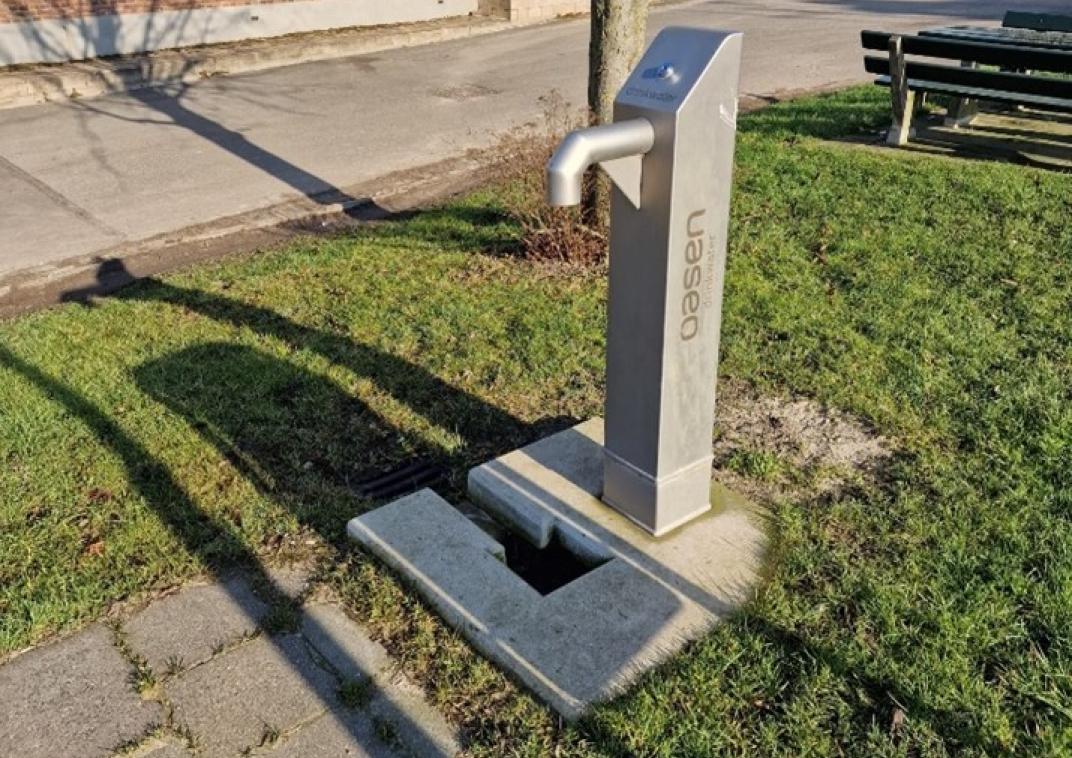 Illustratieve weergave van een drinkwatertappunt van Oasen.