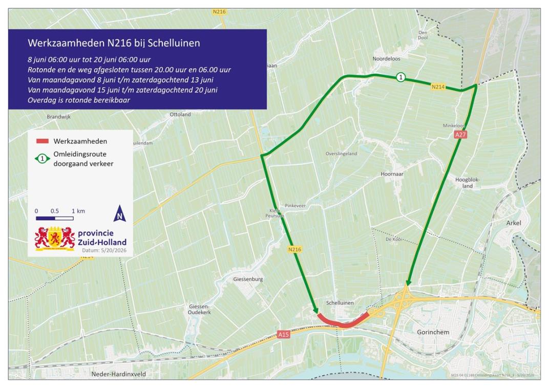 Werkzaamheden n216 Schelluinen