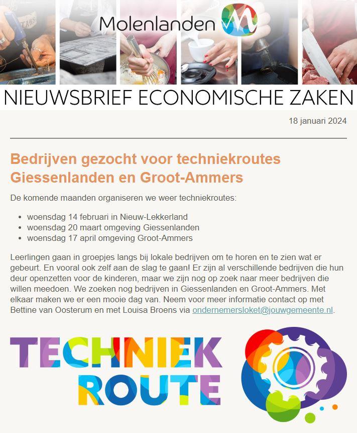 Illustratieve weergave van de nieuwsbrief economische zaken