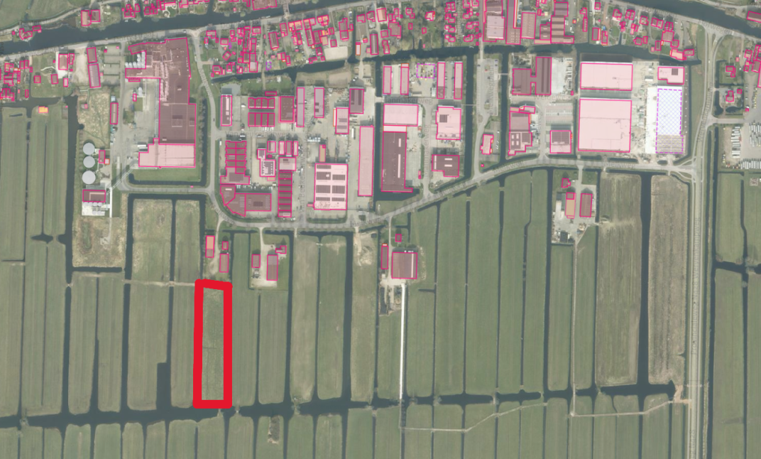 Indicatieve weergave van perceel BKG00-E-794 aan de Melkweg in Bleskensgraaf